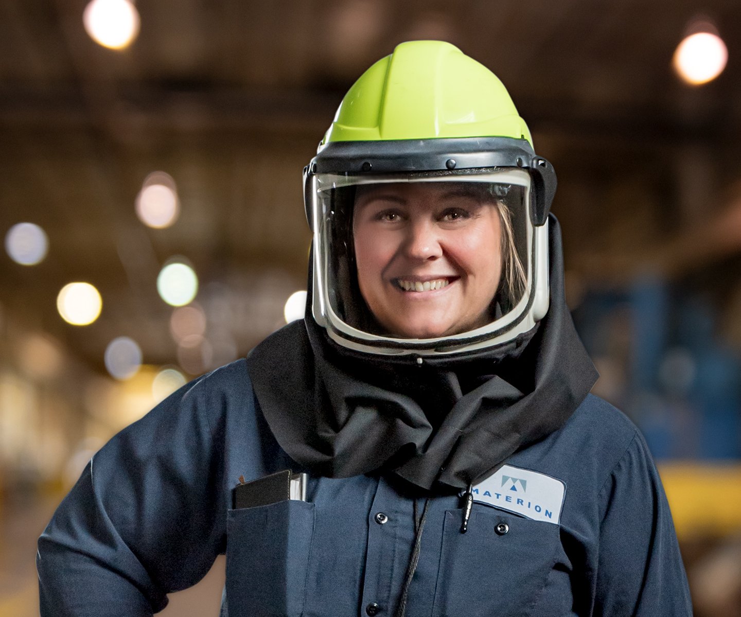 Elmore employee in safety gear